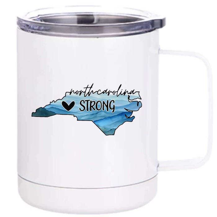 North Carolina Strong With Nc State And Love North Carolina Front & Back 12oz Stainless Steel Tumbler Cup