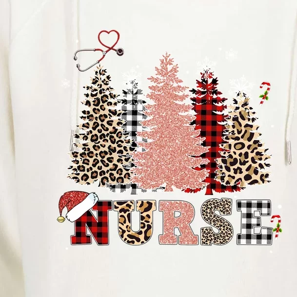 Nurse Christmas Stethoscope Nurses Xmas Scrub Top Great Gift Womens Funnel Neck Pullover Hood