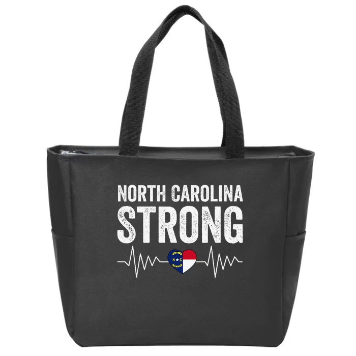 North Carolina Strong With Nc State And Love North Carolina Zip Tote Bag