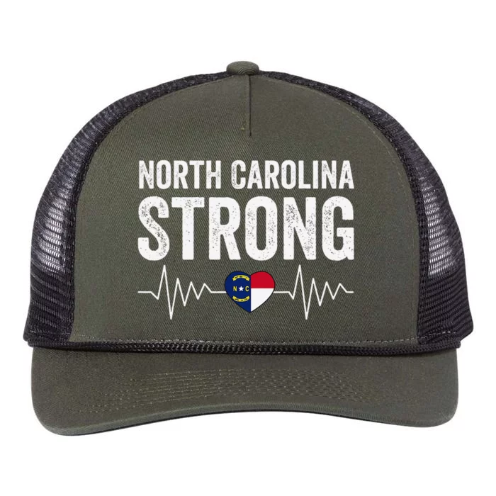 North Carolina Strong With Nc State And Love North Carolina Retro Rope Trucker Hat Cap