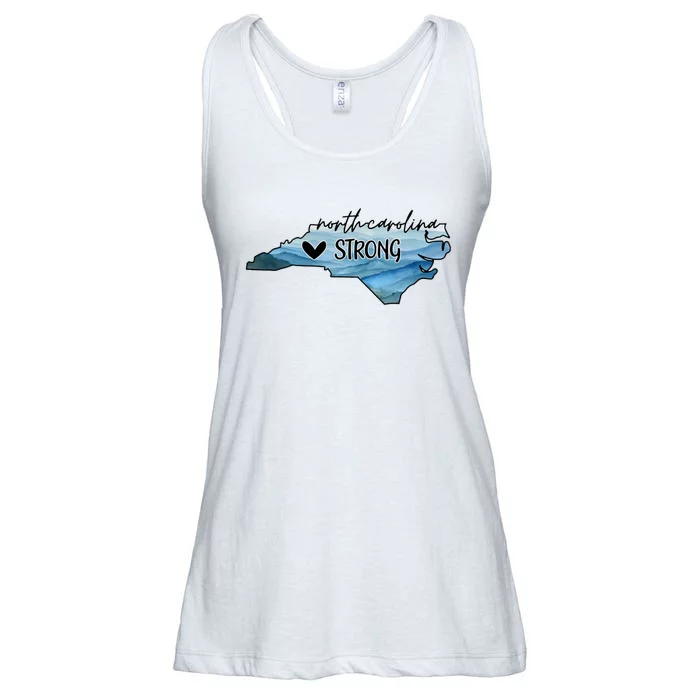 North Carolina Strong With Nc State And Love North Carolina Ladies Essential Flowy Tank