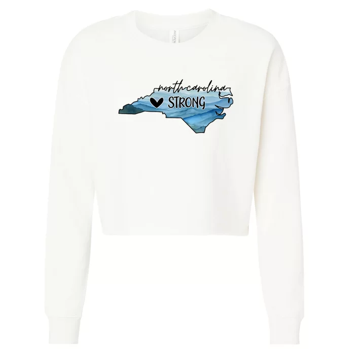 North Carolina Strong With Nc State And Love North Carolina Cropped Pullover Crew