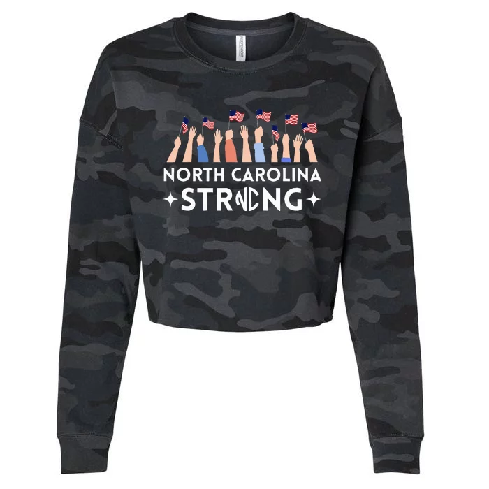 North Carolina Strong Support Nc Flag Cropped Pullover Crew