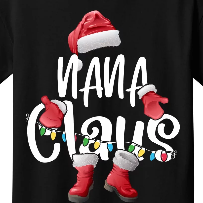 Nana Claus Shirt Santa Hat Matching Christmas Family Group Kids T-Shirt