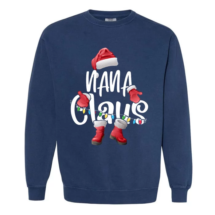 Nana Claus Shirt Santa Hat Matching Christmas Family Group Garment-Dyed Sweatshirt