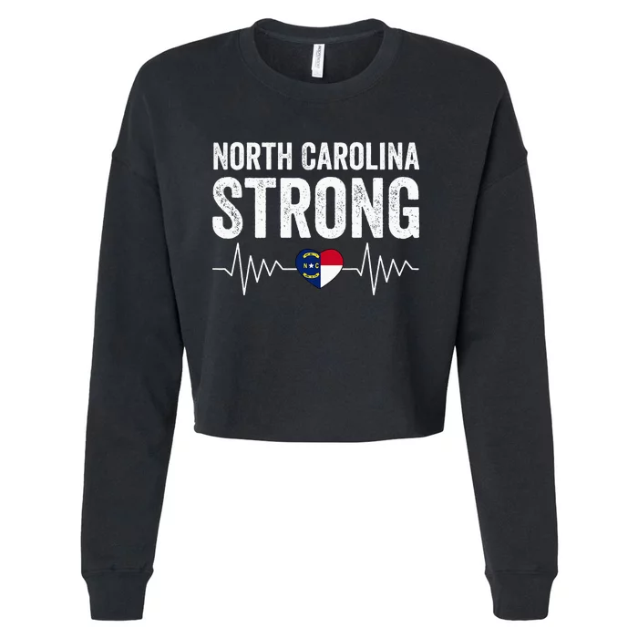 North Carolina Strong With Nc State And Love North Carolina Cropped Pullover Crew