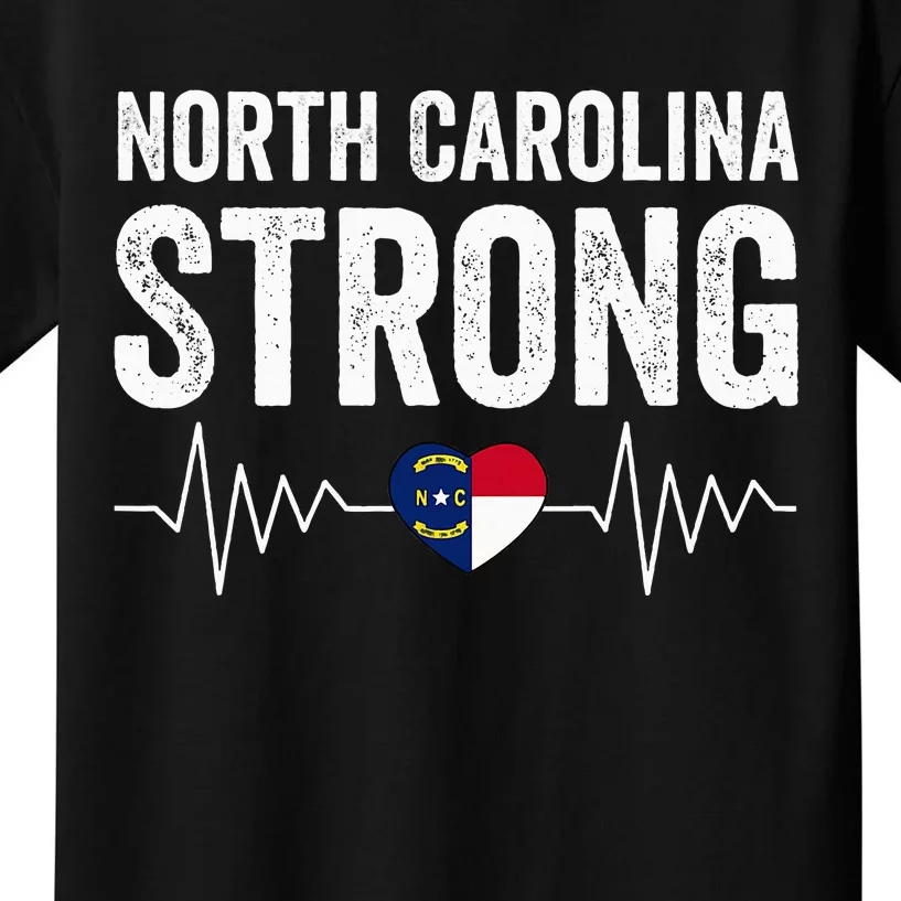 North Carolina Strong With Nc State And Love North Carolina Kids T-Shirt