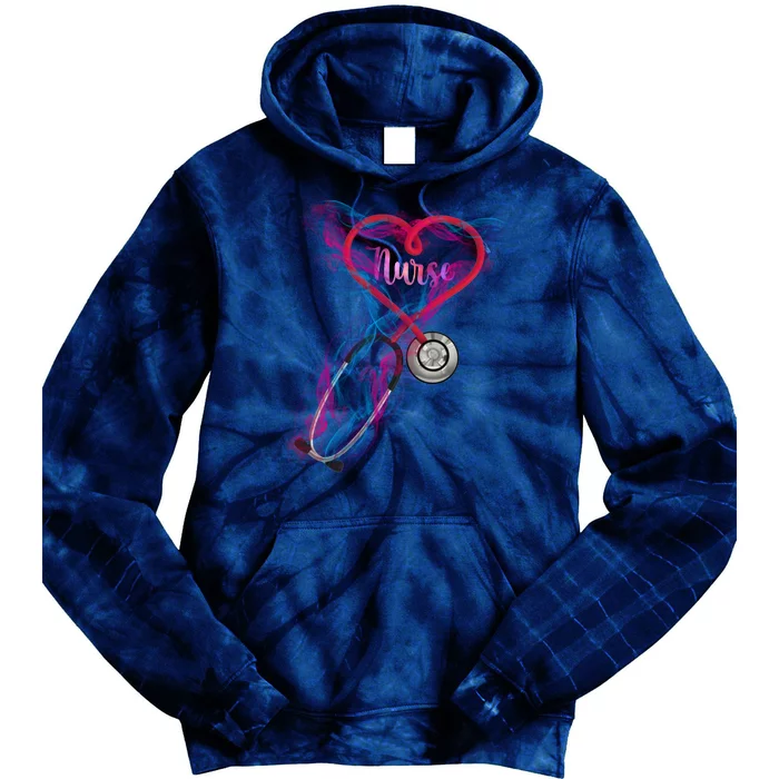 Nurse Colorful Stethoscope Heart Nurse Life Tie Dye Hoodie