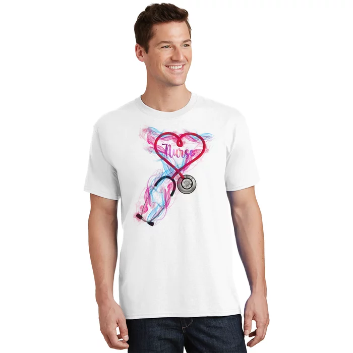 Nurse Colorful Stethoscope Heart Nurse Life T-Shirt