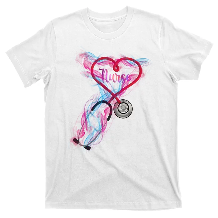 Nurse Colorful Stethoscope Heart Nurse Life T-Shirt