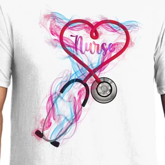 Nurse Colorful Stethoscope Heart Nurse Life Pajama Set