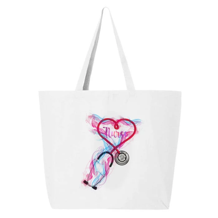 Nurse Colorful Stethoscope Heart Nurse Life 25L Jumbo Tote