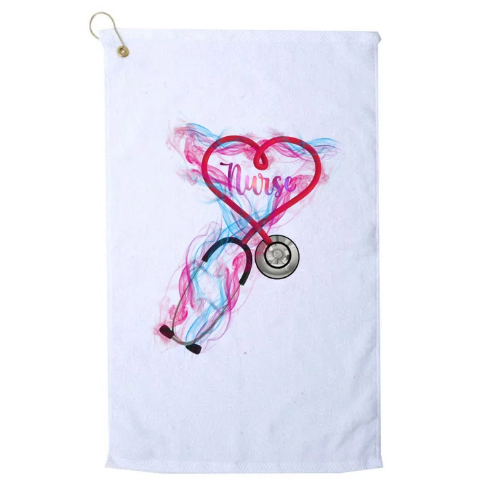 Nurse Colorful Stethoscope Heart Nurse Life Platinum Collection Golf Towel