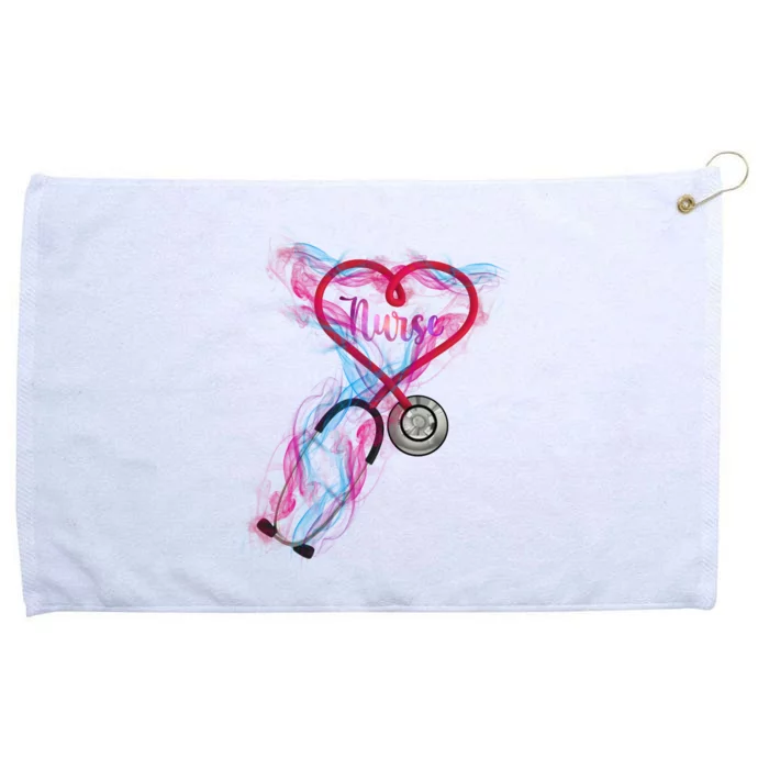 Nurse Colorful Stethoscope Heart Nurse Life Grommeted Golf Towel