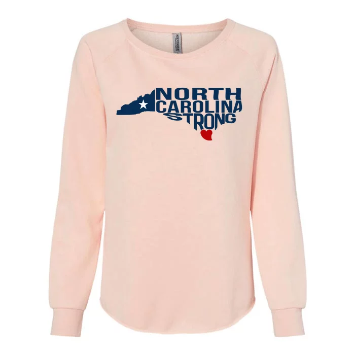 North Carolina Strong With Nc State And Love North Carolina Womens California Wash Sweatshirt