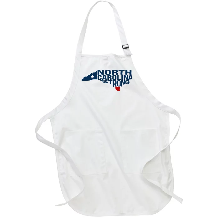 North Carolina Strong With Nc State And Love North Carolina Full-Length Apron With Pocket