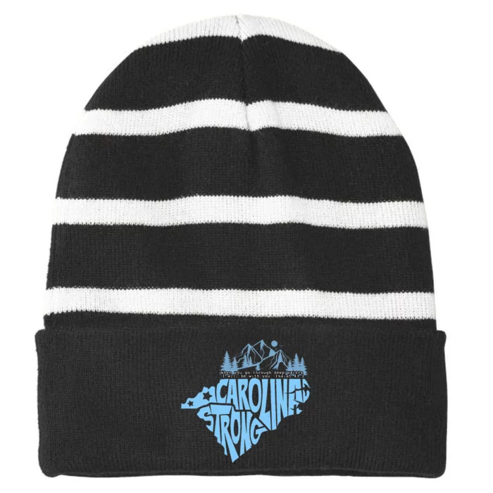 North Carolina Stronger Together Striped Beanie with Solid Band