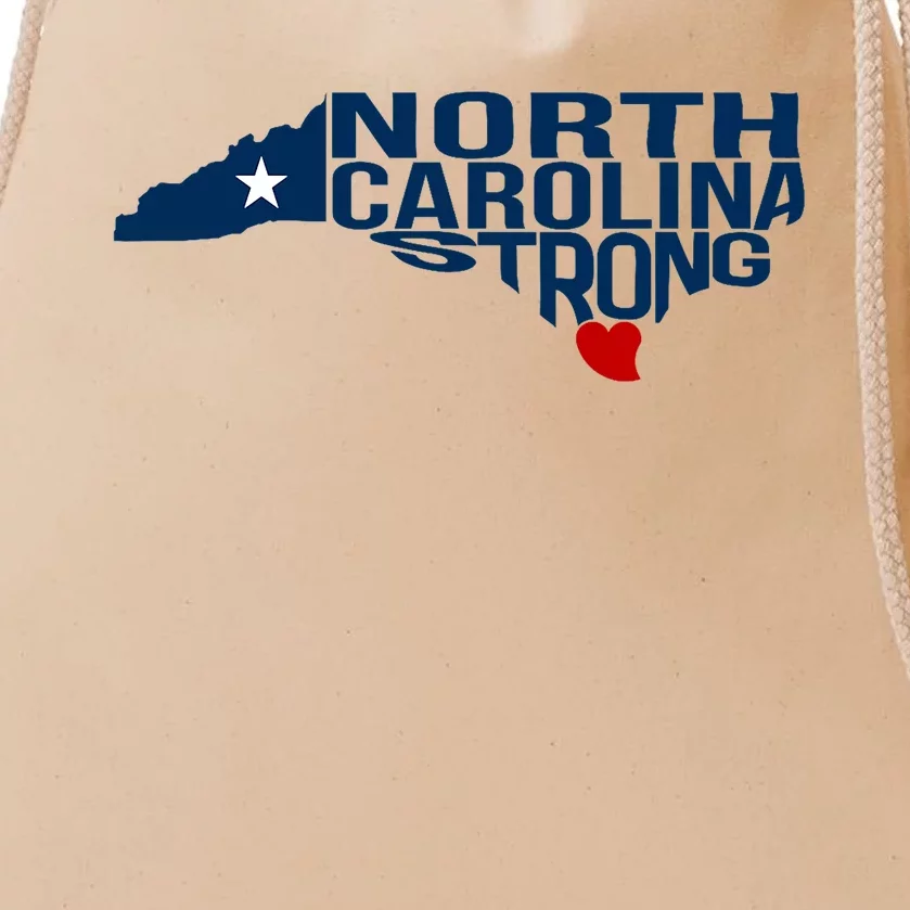 North Carolina Strong With Nc State And Love North Carolina Drawstring Bag