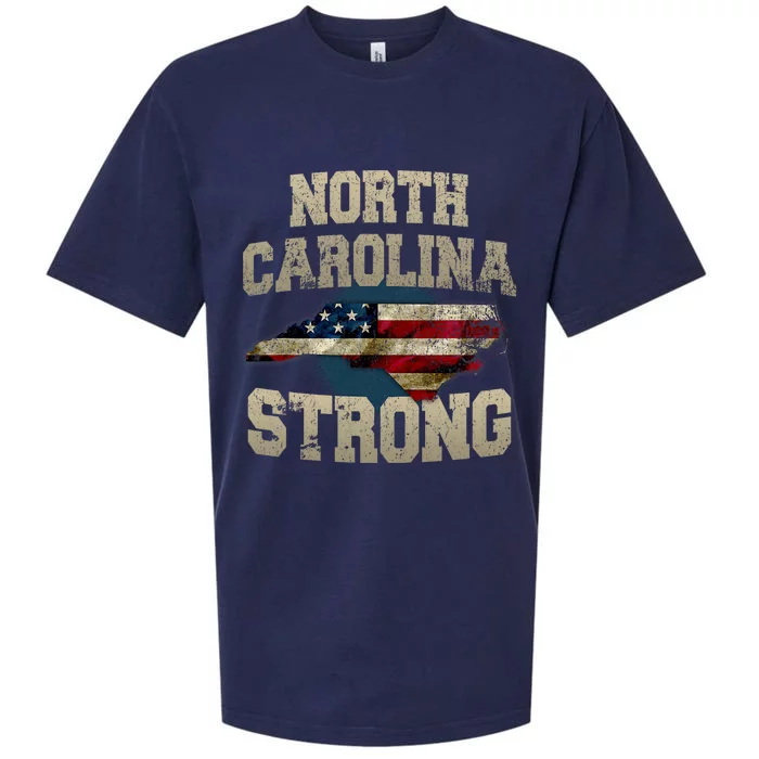 North Carolina Strong With Nc State And Usa Flag Overlay Sueded Cloud Jersey T-Shirt