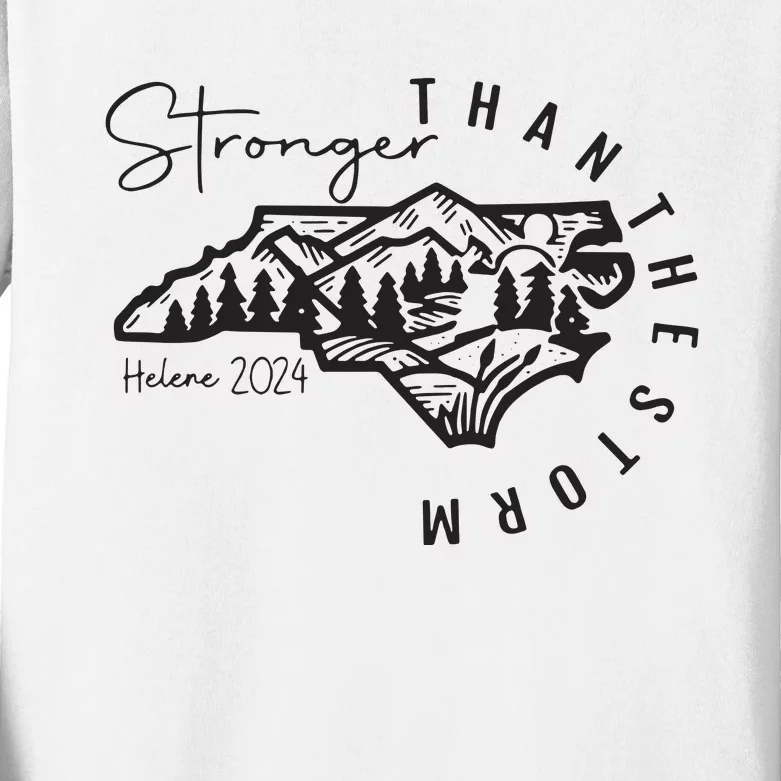 North Carolina Strong Hurricane Helene Flooding Fundraiser Kids Long Sleeve Shirt