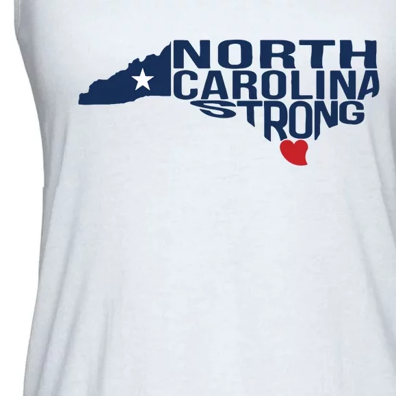 North Carolina Strong With Nc State And Love North Carolina Ladies Essential Flowy Tank