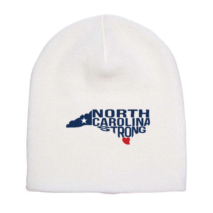 North Carolina Strong With Nc State And Love North Carolina Short Acrylic Beanie