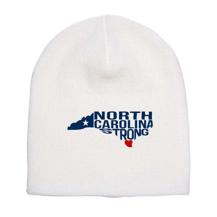 North Carolina Strong With Nc State And Love North Carolina Short Acrylic Beanie