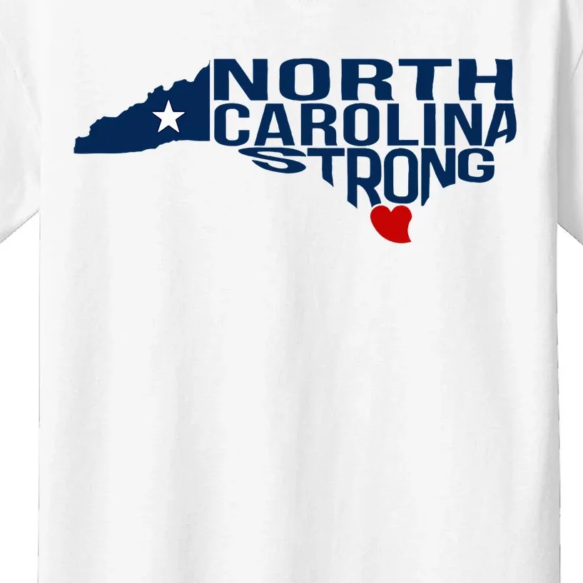 North Carolina Strong With Nc State And Love North Carolina Kids T-Shirt