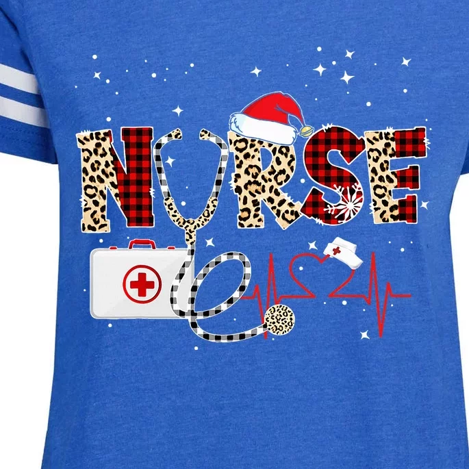 Nurse Christmas Stethoscope Nurses Xmas Enza Ladies Jersey Football T-Shirt