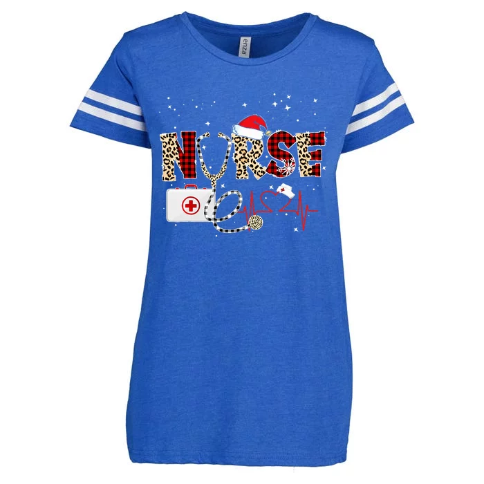 Nurse Christmas Stethoscope Nurses Xmas Enza Ladies Jersey Football T-Shirt