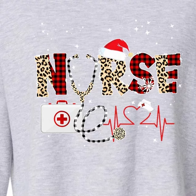 Nurse Christmas Stethoscope Nurses Xmas Cropped Pullover Crew