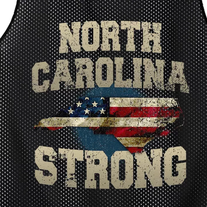 North Carolina Strong With Nc State And Usa Flag Overlay Mesh Reversible Basketball Jersey Tank