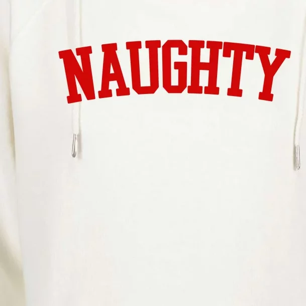 Naughty Christmas Santa Womens Funnel Neck Pullover Hood