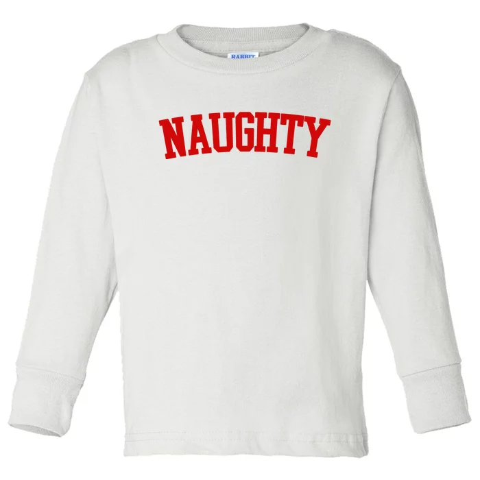 Naughty Christmas Santa Toddler Long Sleeve Shirt