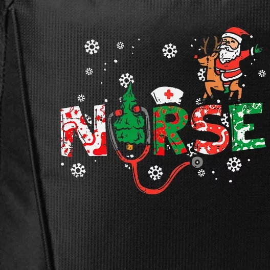 Nurse Christmas Santa Cute Xmas Winter Scrub Top Women City Backpack