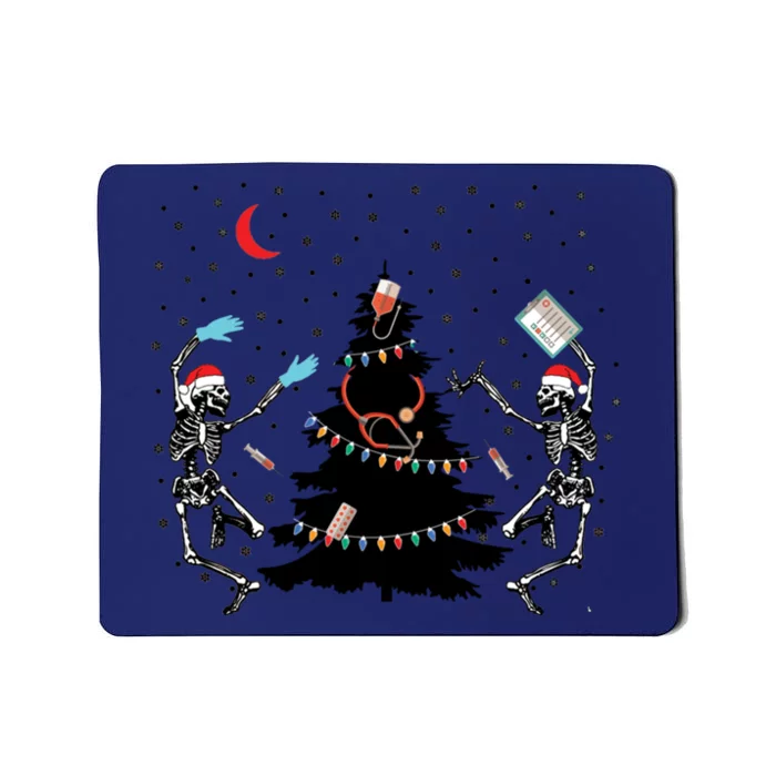 Nurse Christmas Skeleton Dancing Skeleton Xmas Light Cute Gift Mousepad