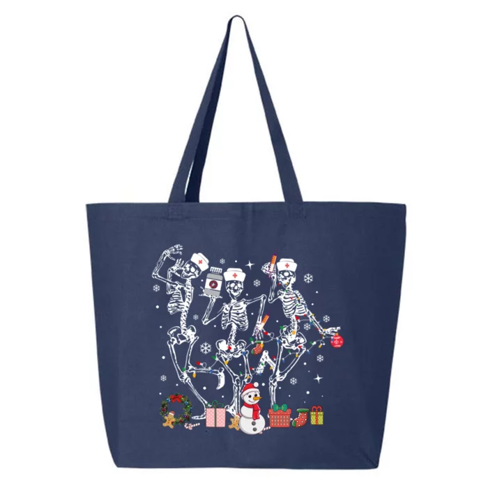 Nurse Christmas Skeleton Dancing Skeleton Xmas Light Gift 25L Jumbo Tote