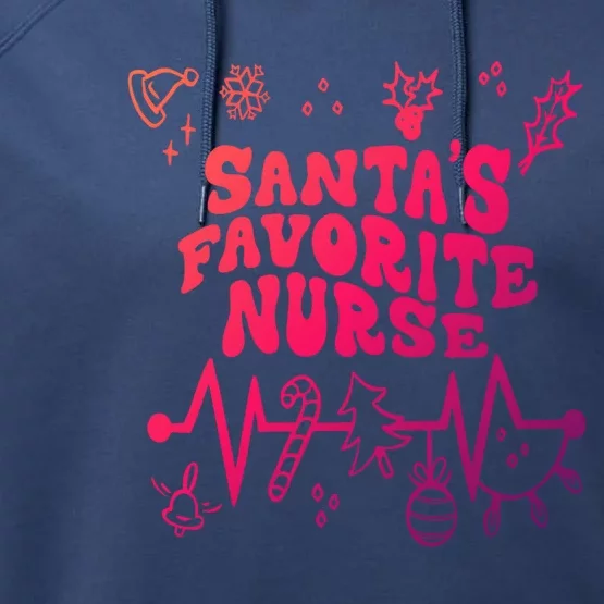 Nurse Christmas Stethoscope Heartbeat Christmas Nurse Crew Cute Gift Performance Fleece Hoodie