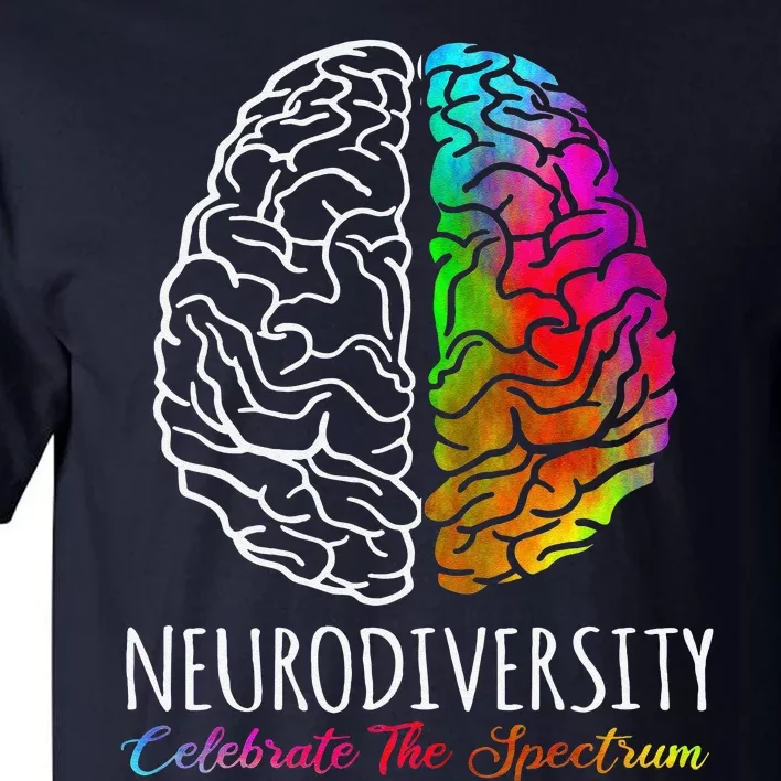 Neurodiversity Celebrate The Spectrum Brain Autism Awareness Tall T-Shirt