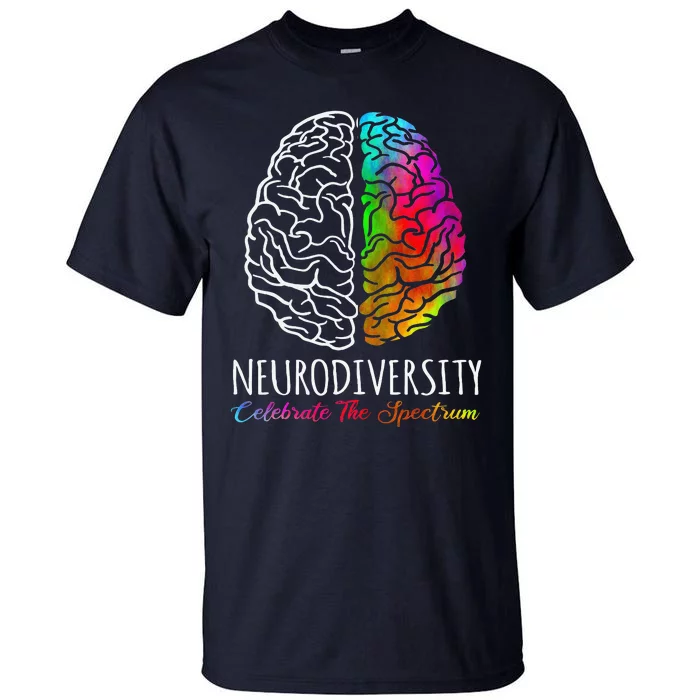 Neurodiversity Celebrate The Spectrum Brain Autism Awareness Tall T-Shirt