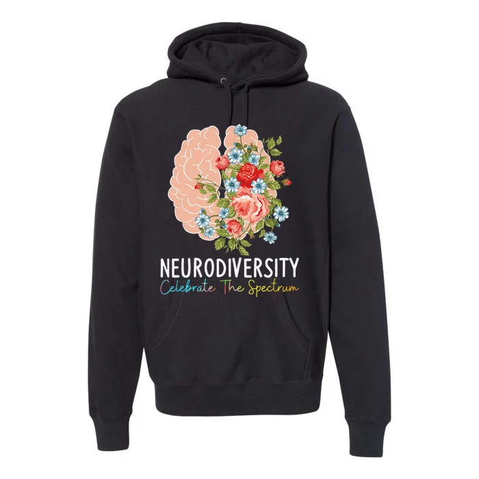 Neurodiversity Celebrate The Spectrum ADHD Brain Autism ASD Premium Hoodie