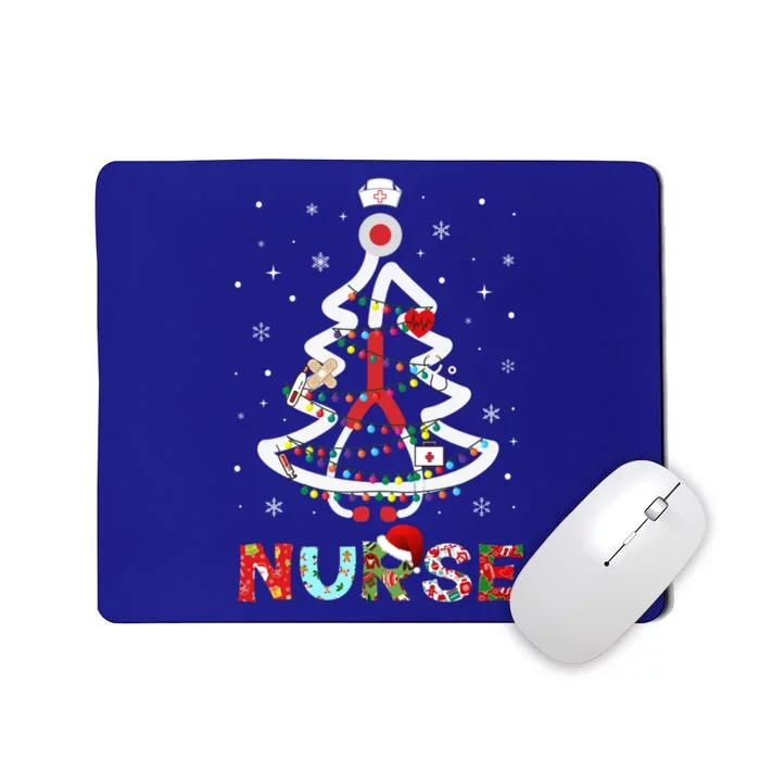 Nurse Christmas Tree Stethoscope Rn Lpn Scrub Nursing Xmas Cute Gift Mousepad