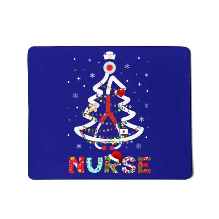 Nurse Christmas Tree Stethoscope Rn Lpn Scrub Nursing Xmas Cute Gift Mousepad