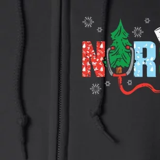 Nurse Christmas Tree Nurses Xmas Winter Scrub Rn Full Zip Hoodie