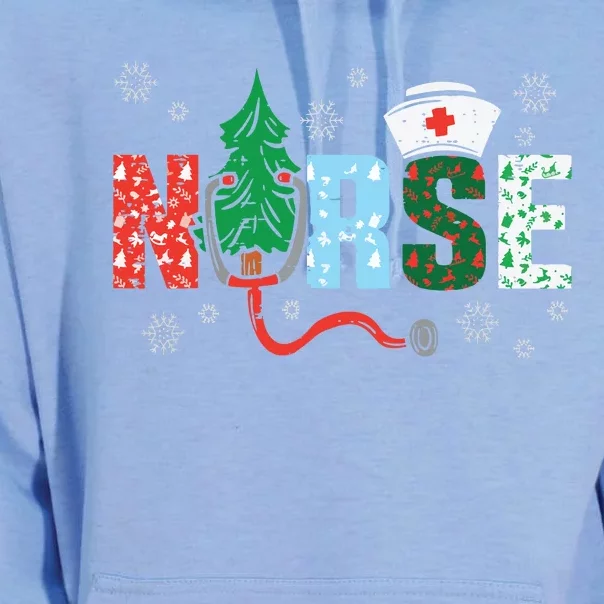 Nurse Christmas Tree Nurses Xmas Winter Scrub Rn Unisex Surf Hoodie