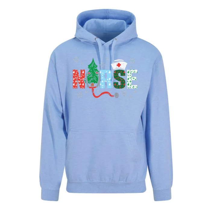 Nurse Christmas Tree Nurses Xmas Winter Scrub Rn Unisex Surf Hoodie