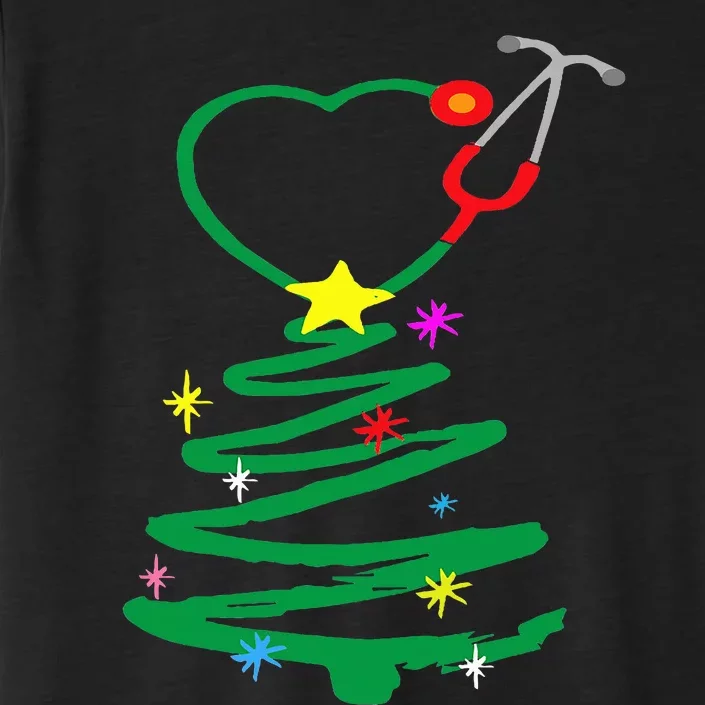 Nurse Christmas Tree Stethoscope Nurses Xmas Scrub First Aid ChromaSoft Performance T-Shirt