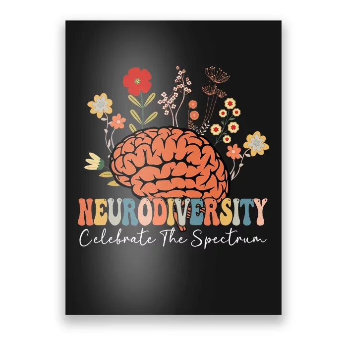 Neurodiversity Celebrate The Spectrum Brain Autism Awareness Poster