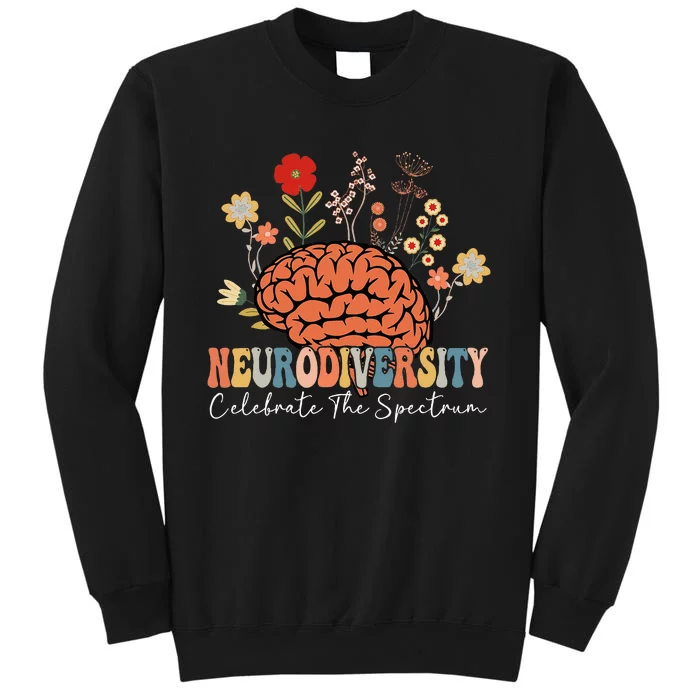 Neurodiversity Celebrate The Spectrum Brain Autism Awareness Tall Sweatshirt