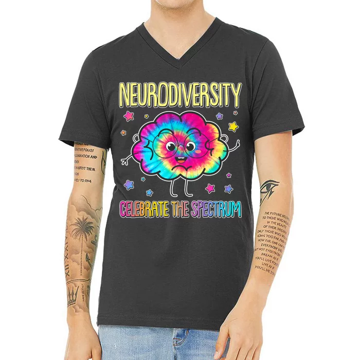 Neurodiversity Celebrate The Spectrum V-Neck T-Shirt